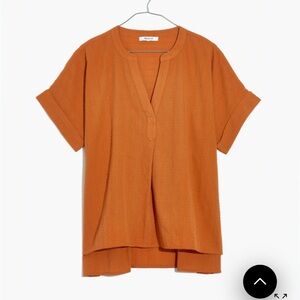 Madewell lakeline popover shirt. m